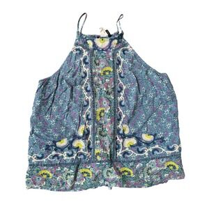 Akemi + Kin Anthropologie Women's Floral embroidered Tank Top Size 12